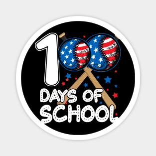 100 Days of School Baseball Lovers Student Teacher Men Women Magnet